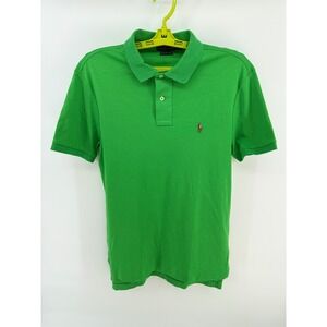 Polo Ralph Lauren Mens Pima Soft Touch Polo Shirt Green Medium M Short Sleeve